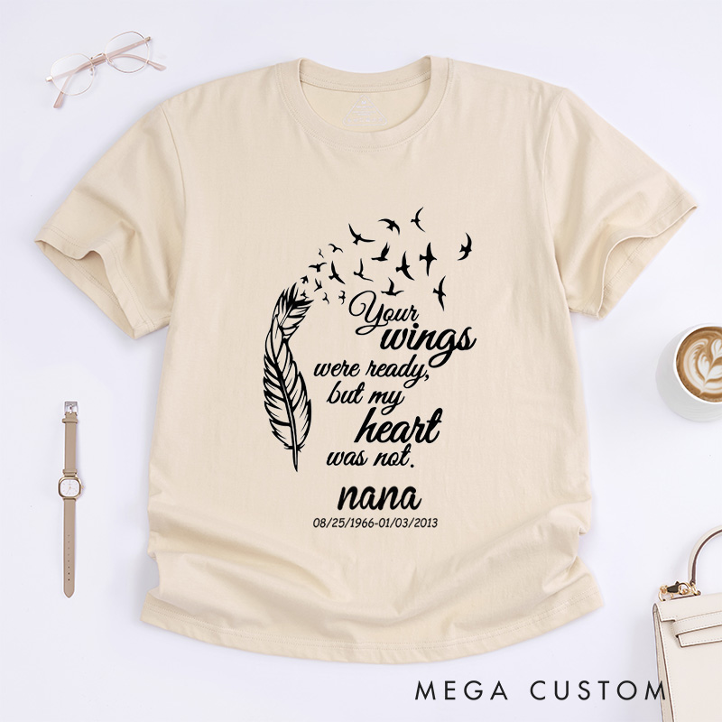 Personalized In Memory Of a Lost Loved One Shirt Custom Name And Dates Memorial Bereavement Shirt Rest in Heaven Tee Tops