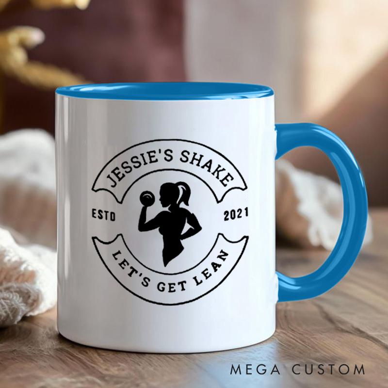 Personalized Fitness Mug with Lets Get Lean Shake Design Gift Motivational Coffee Cup for Fitness Enthusiasts Bodybuilders and Gym Lovers