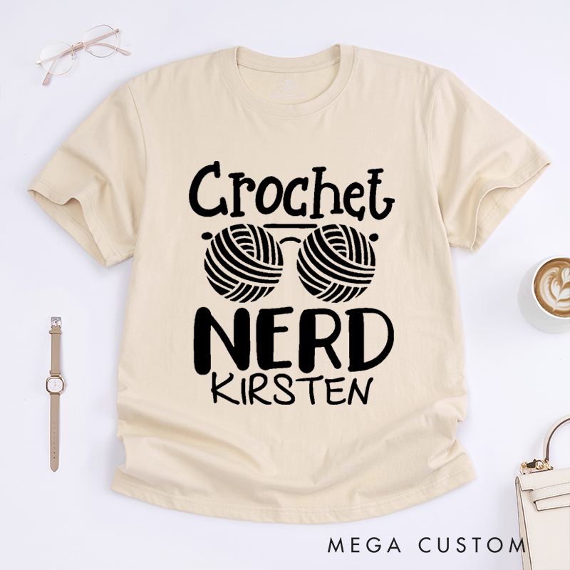 Personalized Crochet Nerd Classic T-Shirts Gift for Knitting Lovers Funny Crochet Shirt
