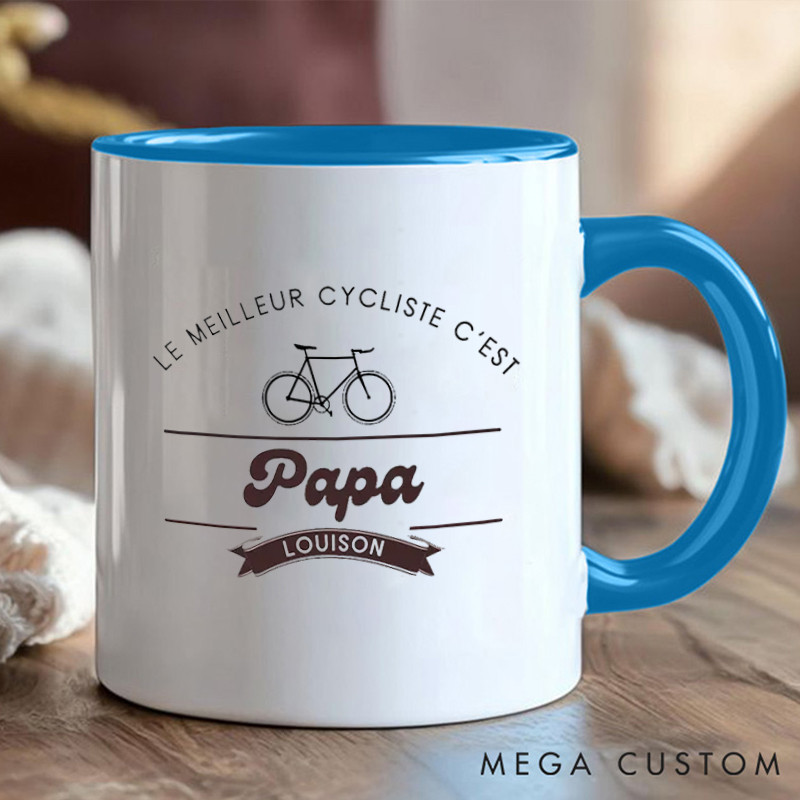 [Copy]Personalized Watercolor Cyclist Coffee Cup Mug with Art for Outdoor Adventures Riding Cycling Biking Enthusiasts