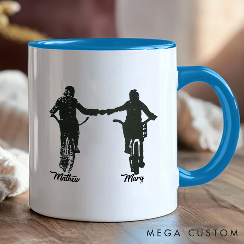 Personalized Couple Cycling Mug with Romantic Bike Design for Outdoor Adventures Riding Cycling Biking Enthusiasts