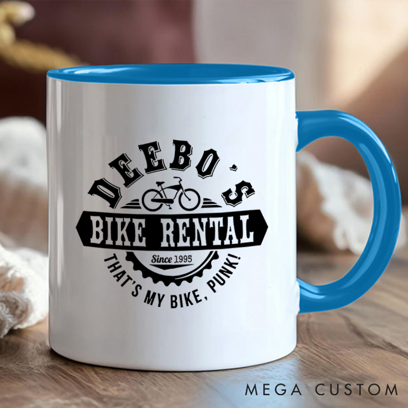 Personalized Bike Rental Mug with Romantic Biker Design for Outdoor Adventures Riding Cycling Biking Enthusiasts