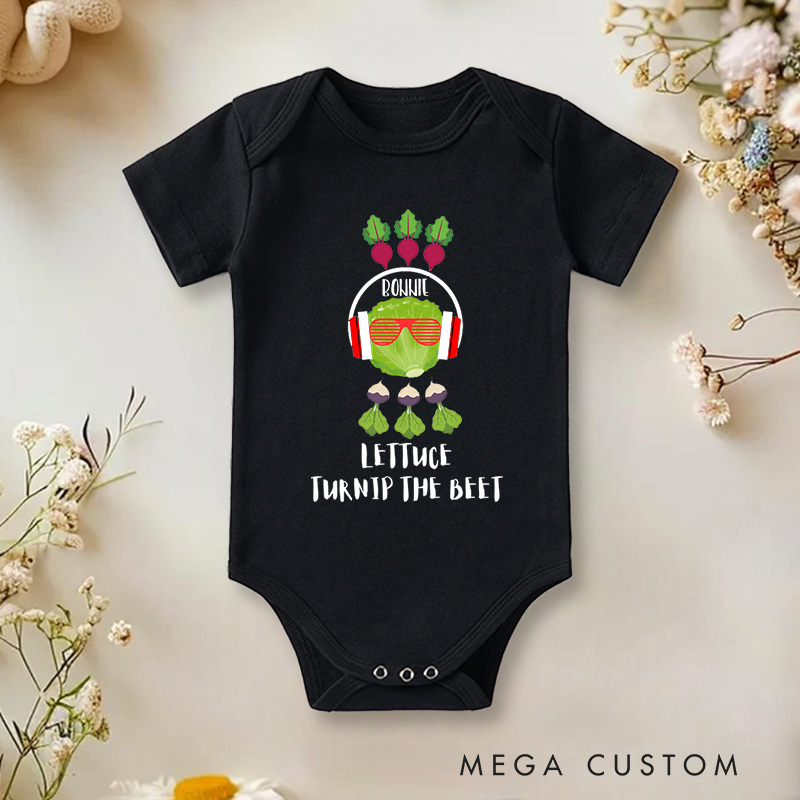 Personalized Lettuce Turnip the Beet Cute and Musical Food Inspired Baby Gift Baby Onesie  