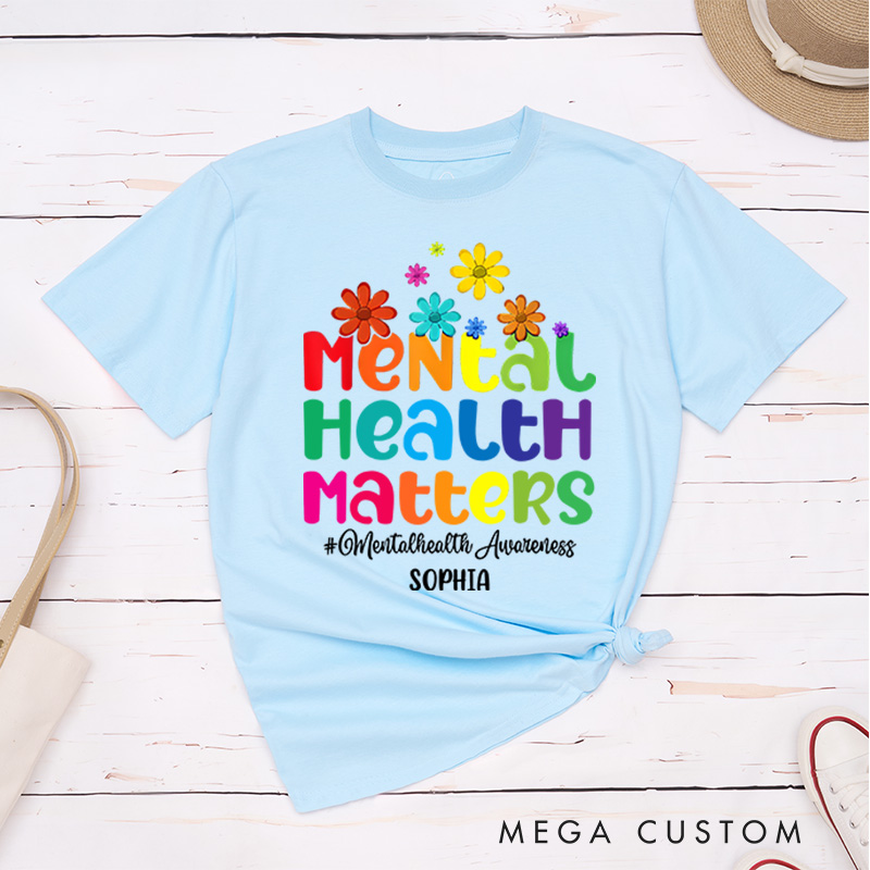 Personalized Mental Health Matters Cute Mental Health Awareness Warrior T-Shirt