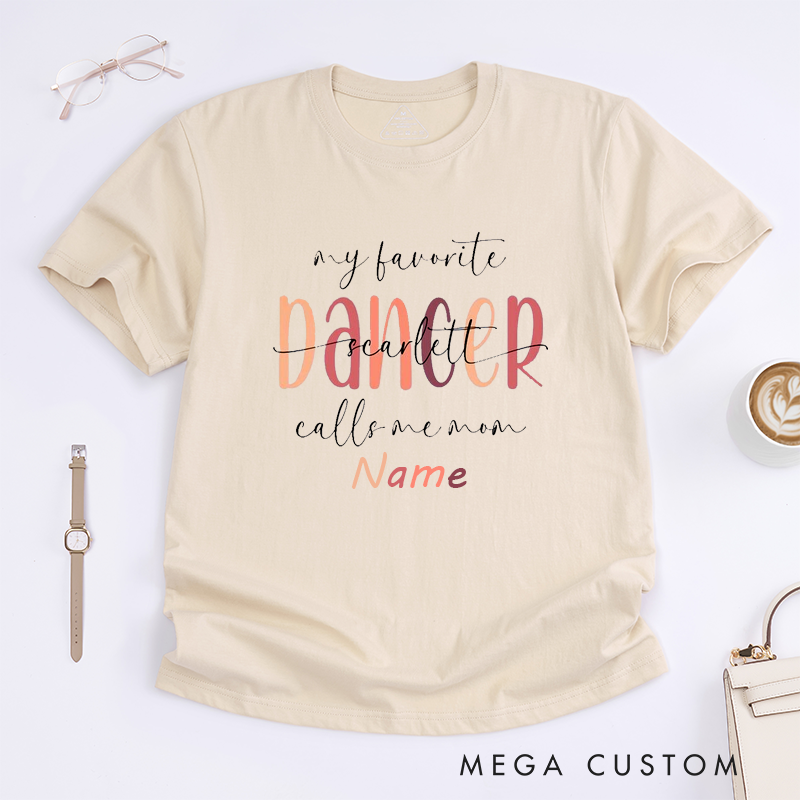 Personalized Dance Mom T-Shirt Custom Name Gift for Mom Ballet Dance Mom Dance Lover Present and Birthday Party