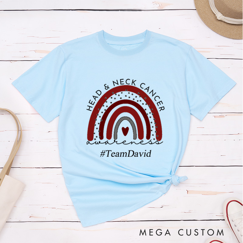 Personalized Head and Neck Cancer Awareness Survivor Support Warrior T-Shirt