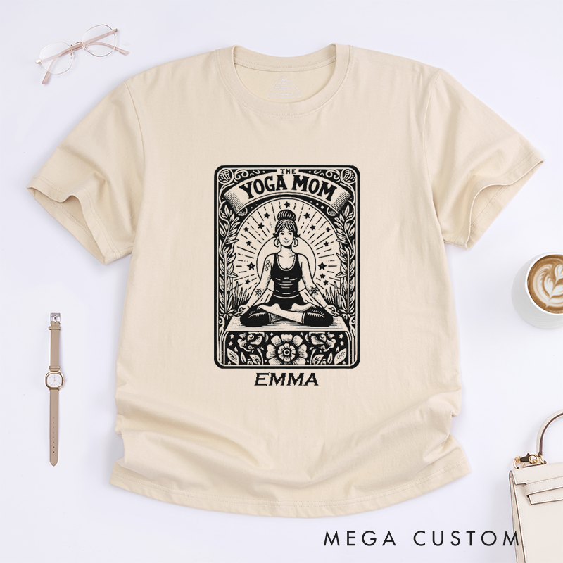 Personalized Yoga Mom Tarot Card T-Shirt Grandma Tarot Card Yoga Custom Gift for Her Yoga Instructor