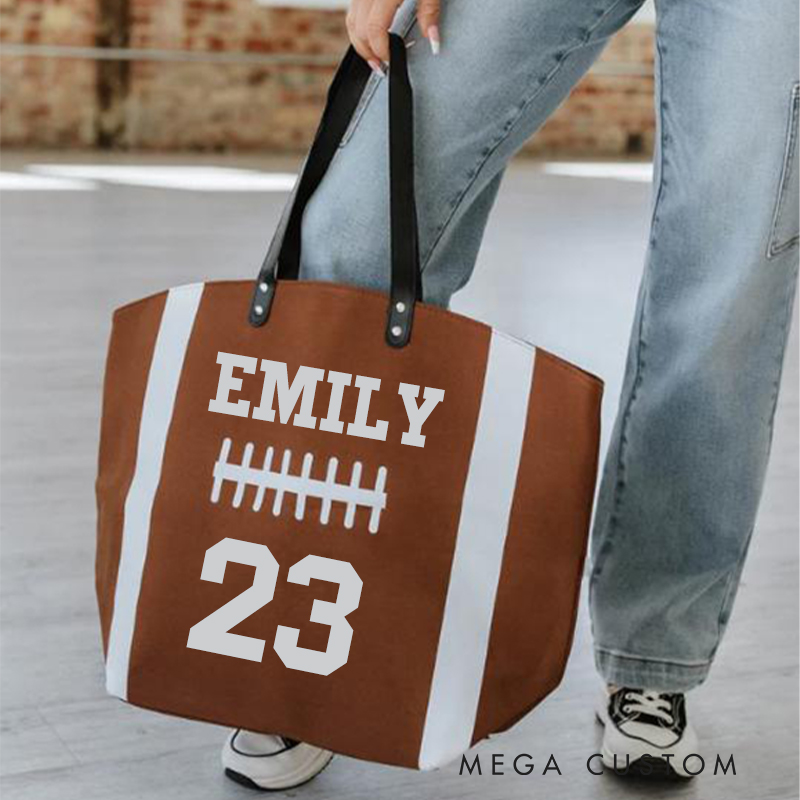  Personalized Sports Enthusiasts Tote Bag with Custom Name and Number 