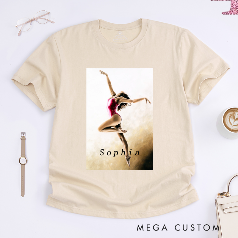 Personalized Ballet Dancer T-Shirt Custom Name Dance Lover Gift Present for Women Girls Daughter Ballerina