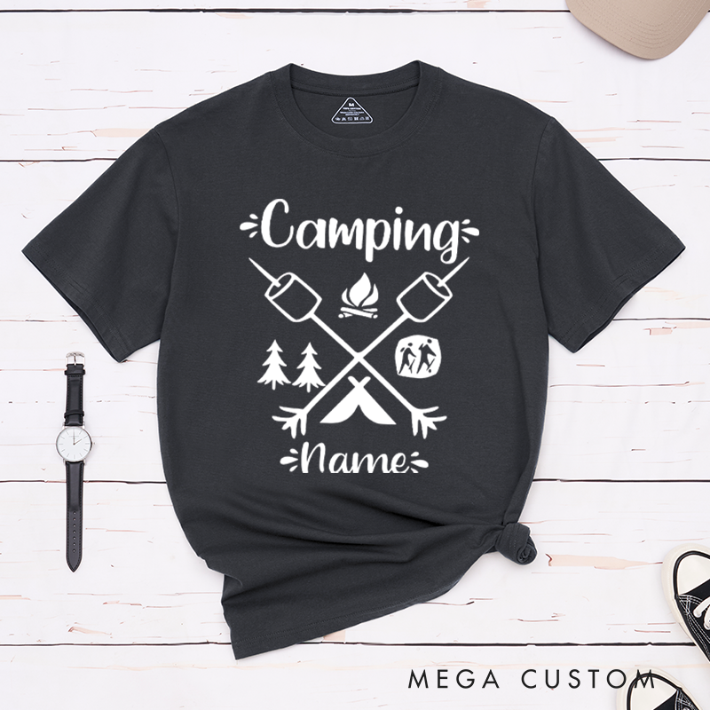 Personalized Adventure Outdoors Camping T-Shirt Travel Hiking Shirt Gift for Outdoors Lover