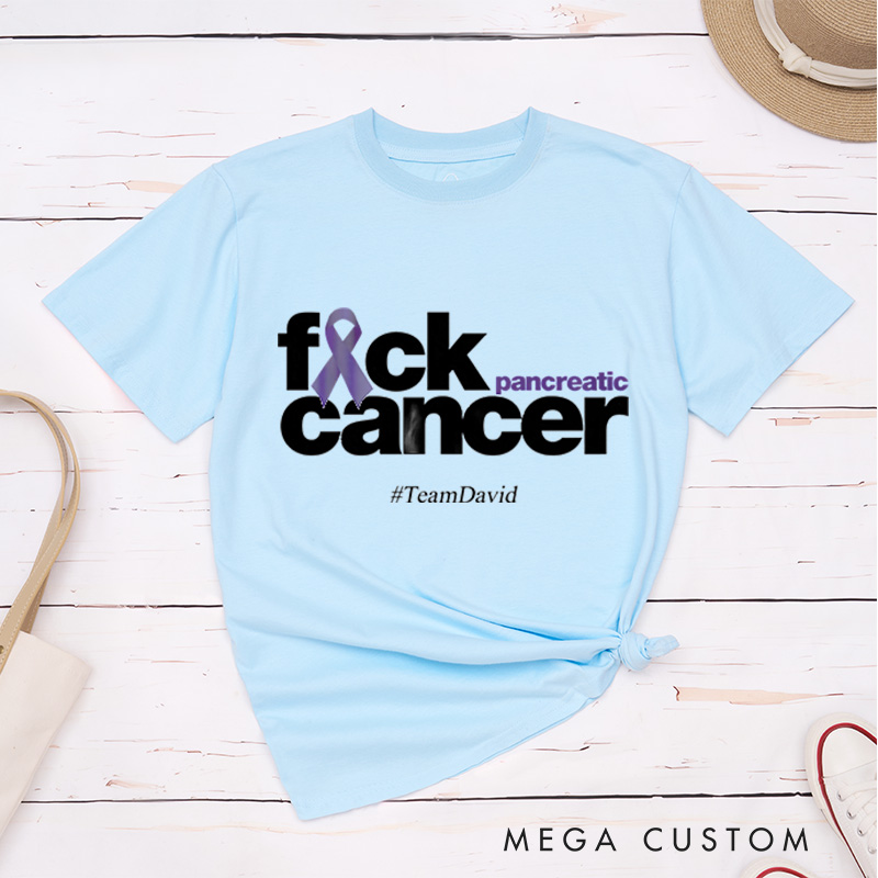 Personalized Fuck Pancreatic Cancer Warrior Survivor Support T-Shirt