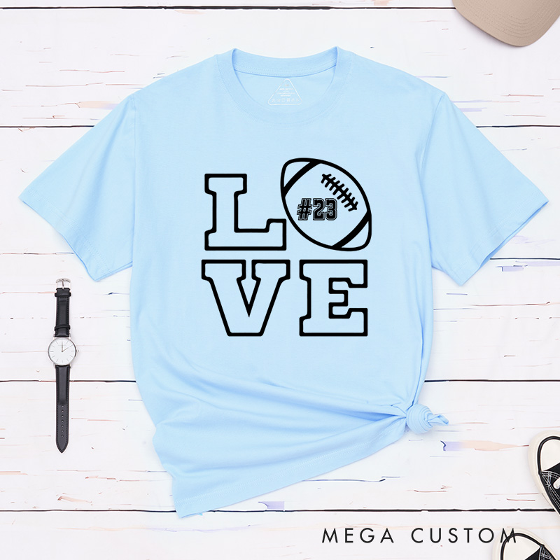 Personalized American Football and Rugby T-Shirts Featuring Custom Number for True Fans