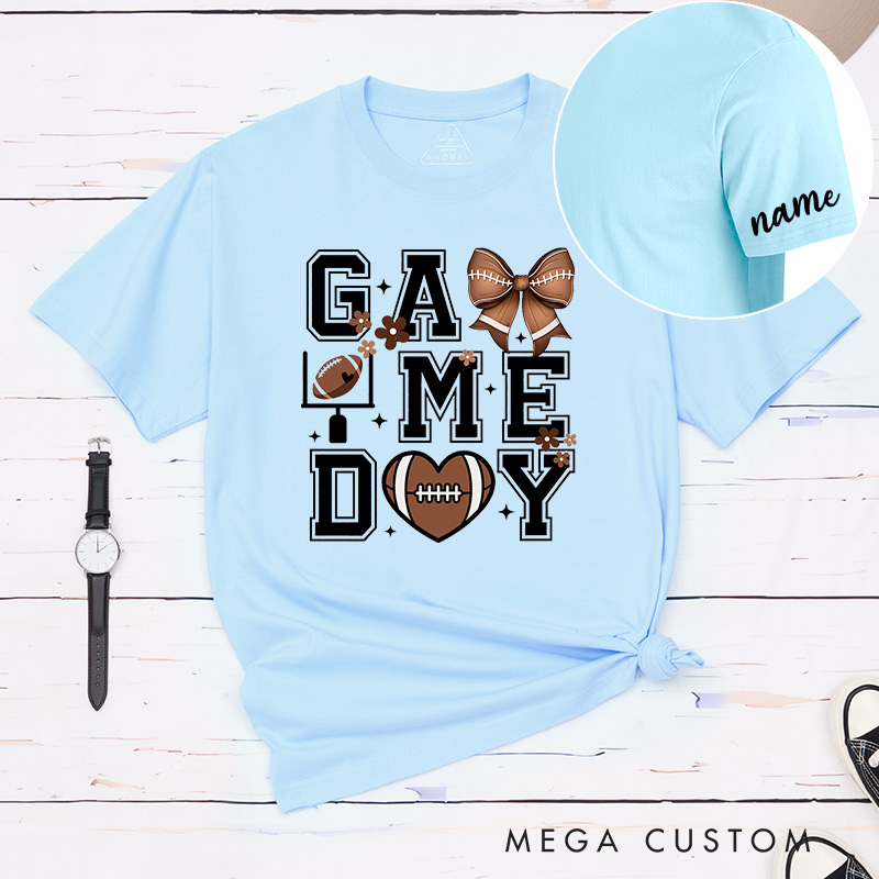 Personalized American Football and Rugby Game Day T-Shirts with Featuring Custom Name for Game Day Glam