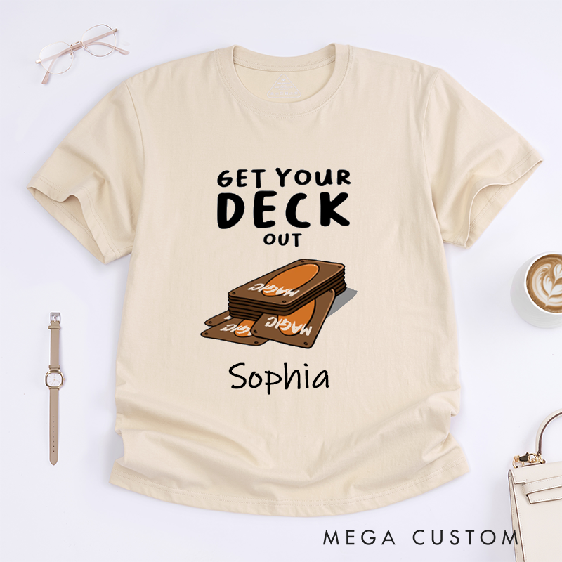 Personalized Deck Magic Card T-Shirt Custom Name Gift For Board Game Enthusiast Unique Playful Shirt for Friends and Family Birthday Present