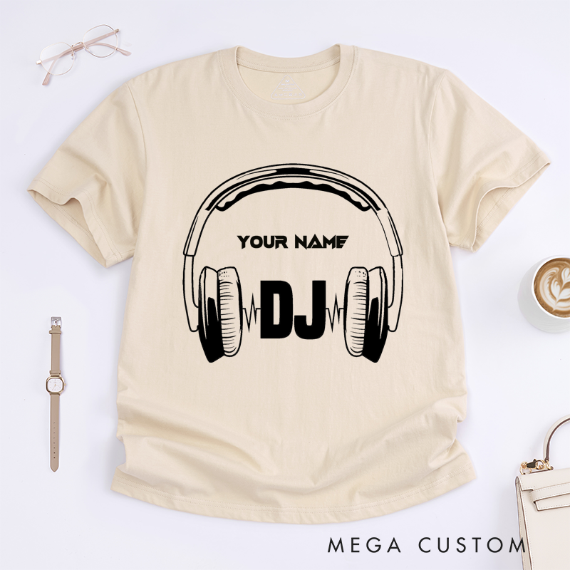 Personalized Disco Dance T-Shirt Custom Name Dance Lover Gift Unisex Tee Unique Sound Waves Design for Birthday Party or Birthday Present