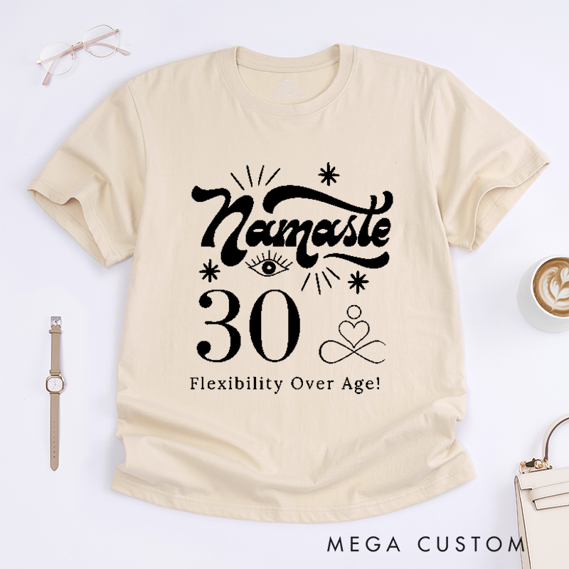 Personalized Namaste Yoga T-Shirt Custom Birthday Comfort Colors Tee Meditation Gift Spiritual Zen Top for Women