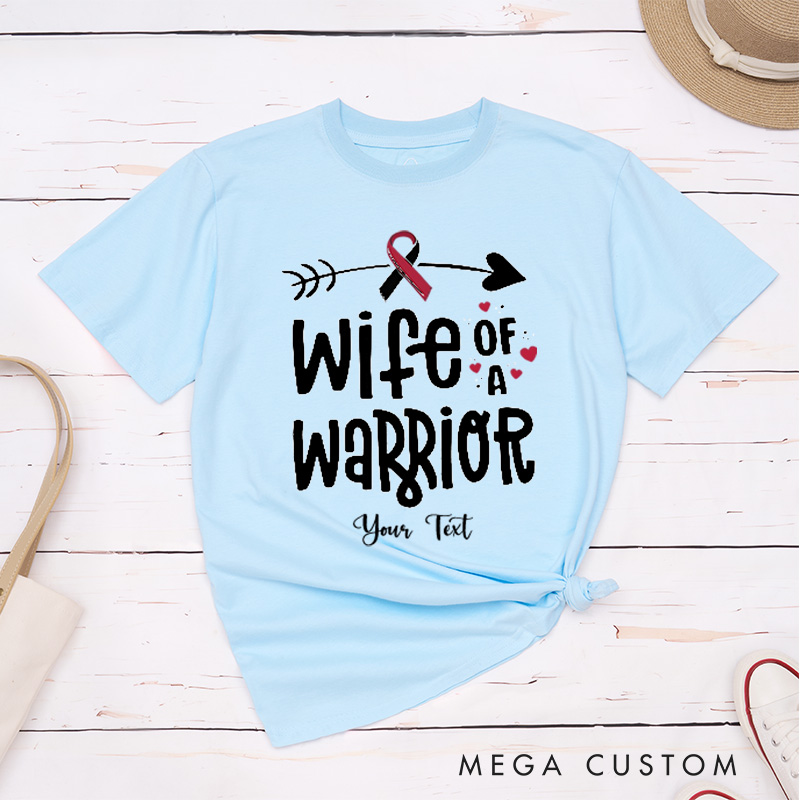 Personalized Wife Of A Warrior Head Neck Cancer Awareness T-Shirt
