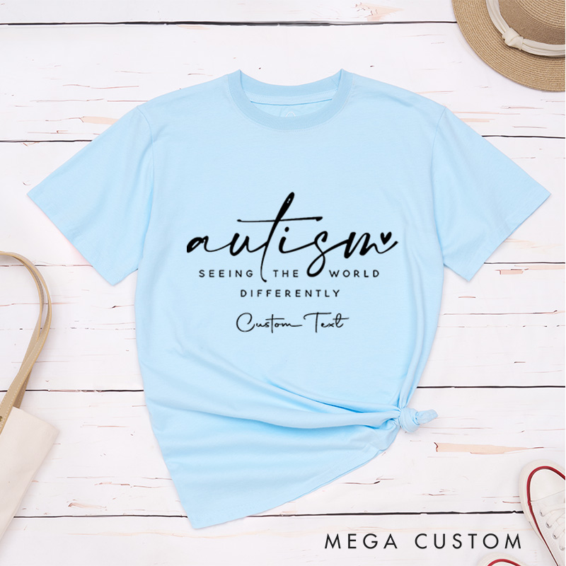 Personalized Autism Awareness Mental Health Seeing The World Differently T-Shirt