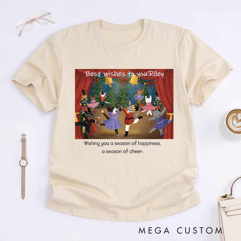 Personalized Ballet Dance T-Shirt Custom Name Animal Dance Shirt for Boys and Girls Unique Festive Season Cheer Tee Birthday Present