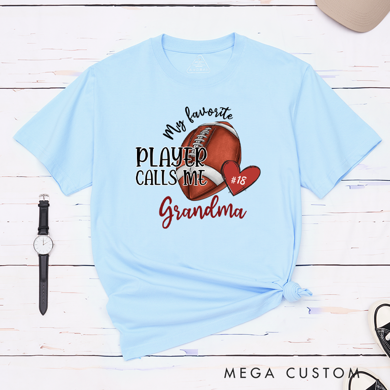 Personalized American Football and Rugby  "My Favorite Player" T-Shirts with Custom Number