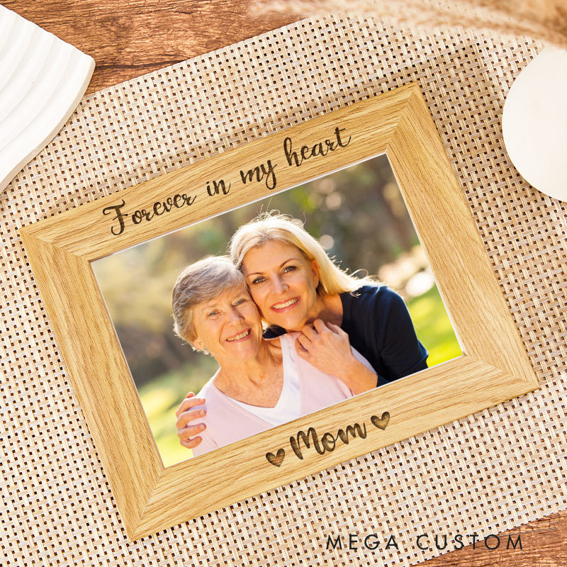 Personalized Memorial Photo Picture Frame Sympathy Gift for Loss of Husband Wife Loss of Dad Mom Custom Photo Loss of Loved One Wood Frame Photo Gift