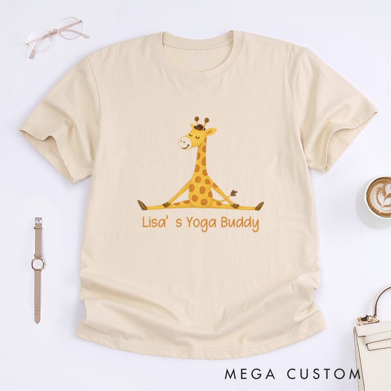 Personalized Mini Yogi T-Shirt Meditation T-Shirt Yoga Gift Mindful T-Shirt Yogi Mom T-Shirt Giraffe T-Shirt