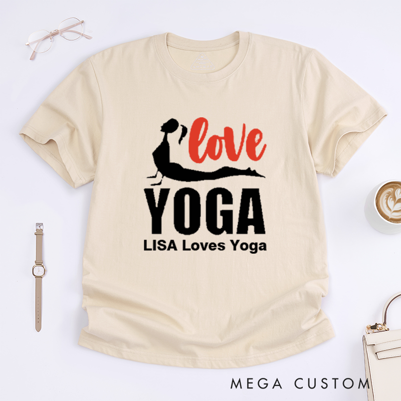 Personalized Love Yoga T-Shirt Yoga Poses T-Shirt Yoga Group T-Shirt Yoga Lover T-Shirt for Gift