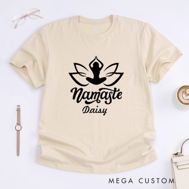 Personalized Yoga Namaste T-Shirt Mandala Yoga Lover T-Shirt Lotu T-Shirt Yoga Pose T-Shirt Meditating Gift T-Shirt