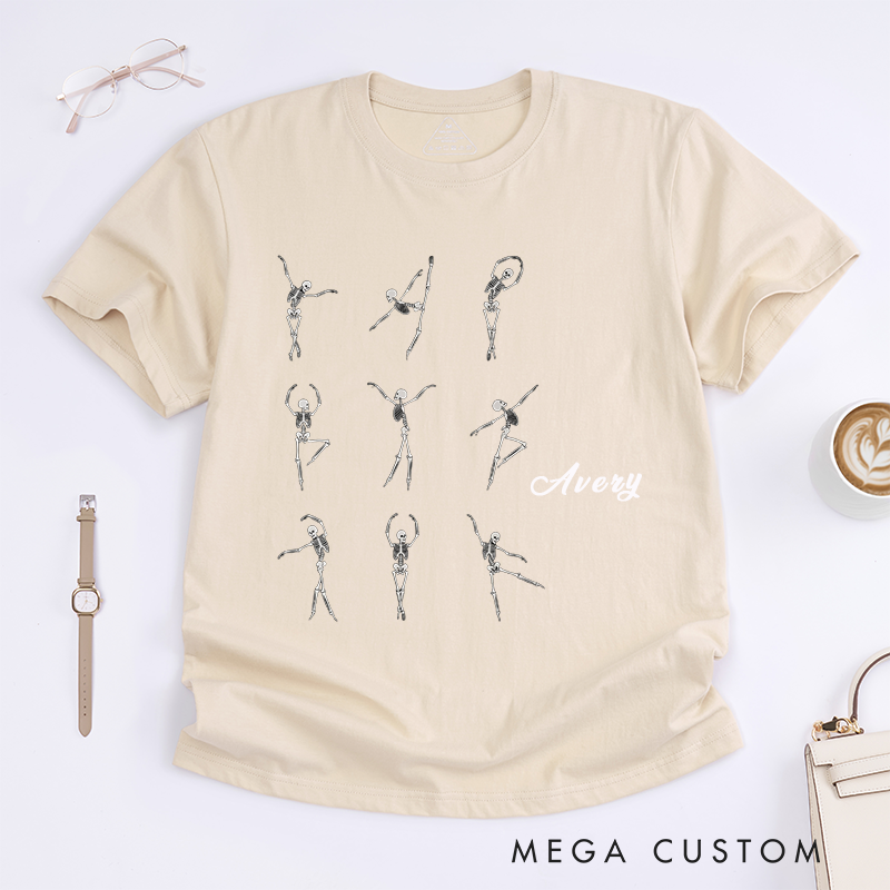 Personalized Funny Ballet Classic T-Shirt Scary Ballerina Skeleton Tee Gifts for Dance Lovers Perfect for Ballet Enthusiasts
