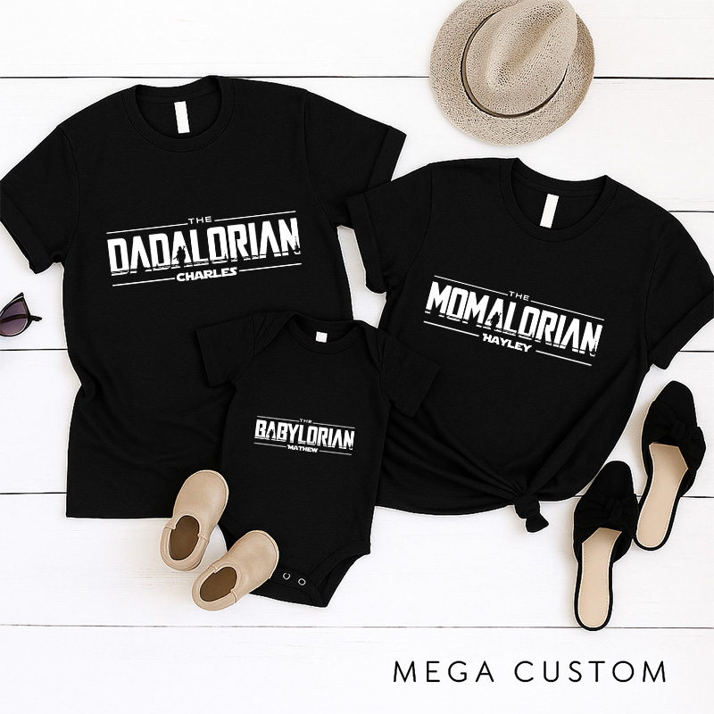 Personalized Momalorian Kidalorian Matching T-Shirts Family Legion Matching Tshirt for Movie Lovers Family Party