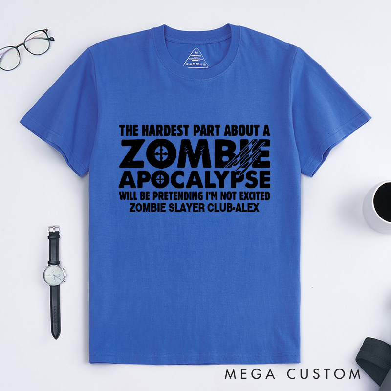 Personalized Zombie Apocalypse T-Shirt Doomsday Game Enthusiasts Shirt Gift for Geek Nerd Lovers 