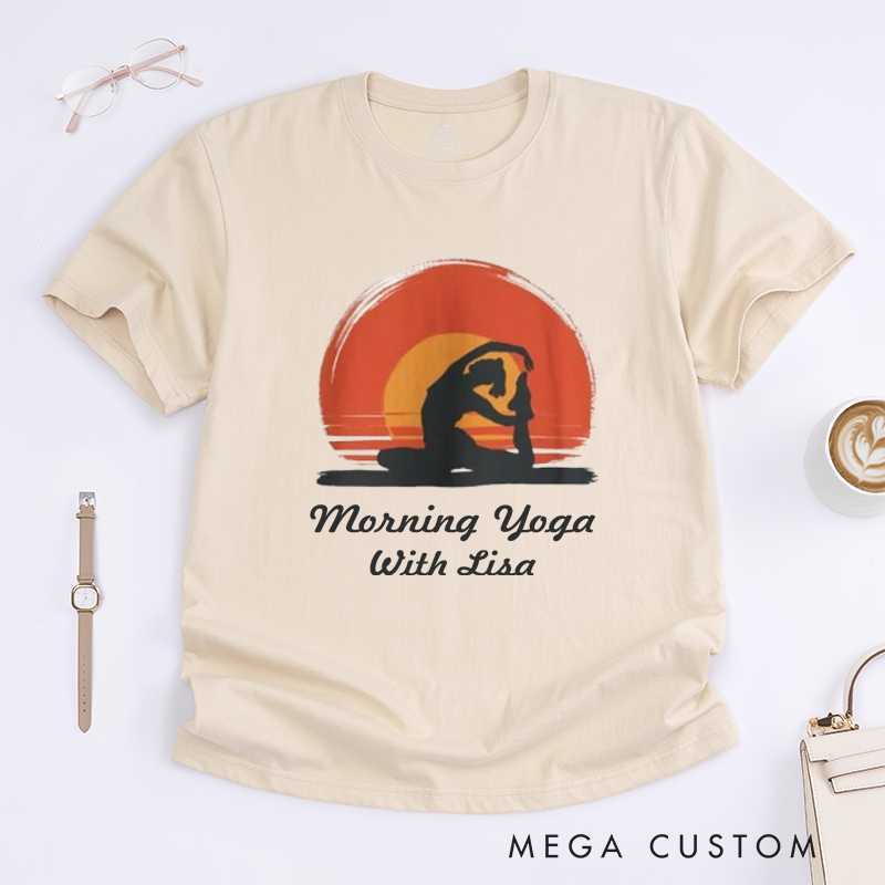 Personalized Morning Yoga T-Shirt Good Morning Yoga T-Shirt Sunrise T-Shirt Yoga Lovers Yoga Instructor Yoga Gift