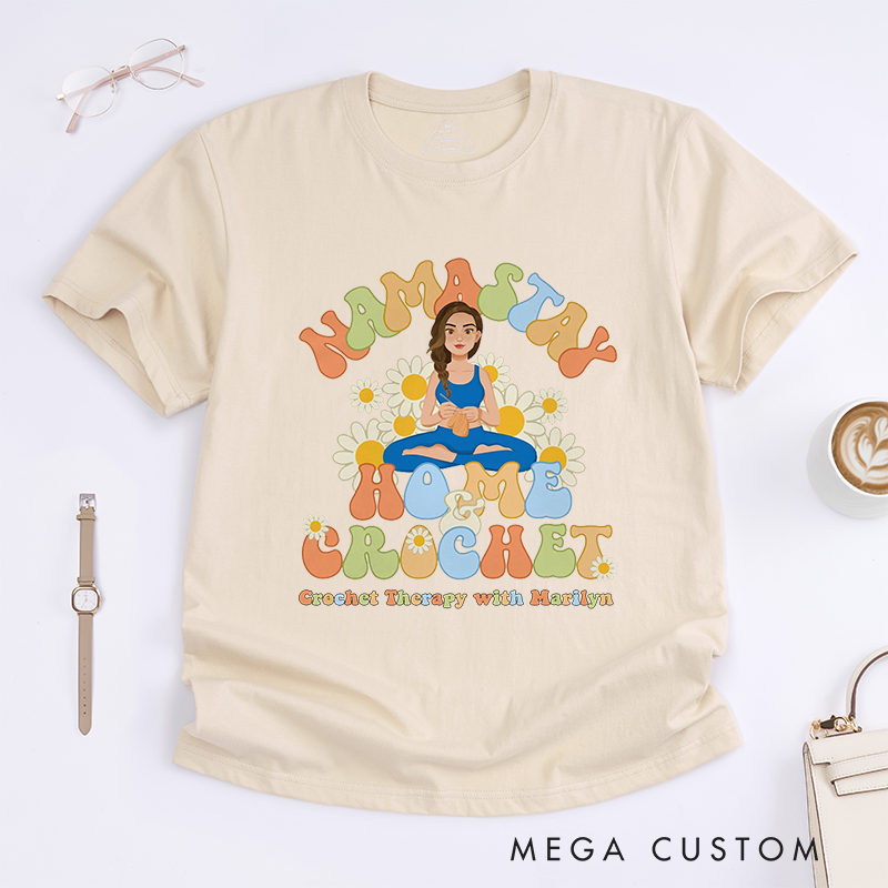 Personalized Namastay Home Yoga T-Shirt Yoga Gift for Mom and Grandma Yoga Lover T-Shirt
