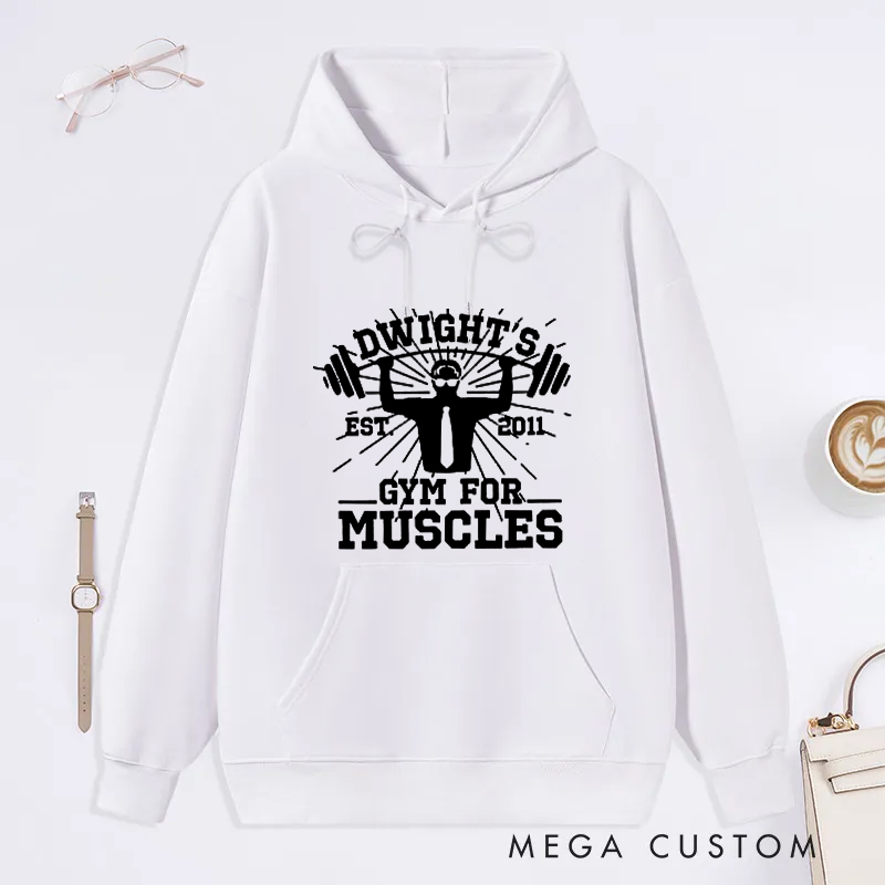 Personalized Fitness Classic Hoodies with Bold Barbell Graphic for Fitness Enthusiasts Bodybuilders and Gym Lovers