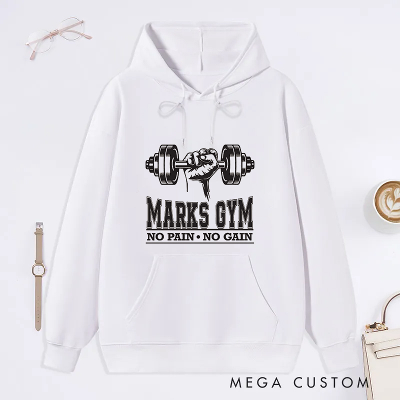 Personalized Fitness Classic Hoodies with Dumbbell and Motivational Quote for Fitness Enthusiasts Bodybuilders and Gym Lovers