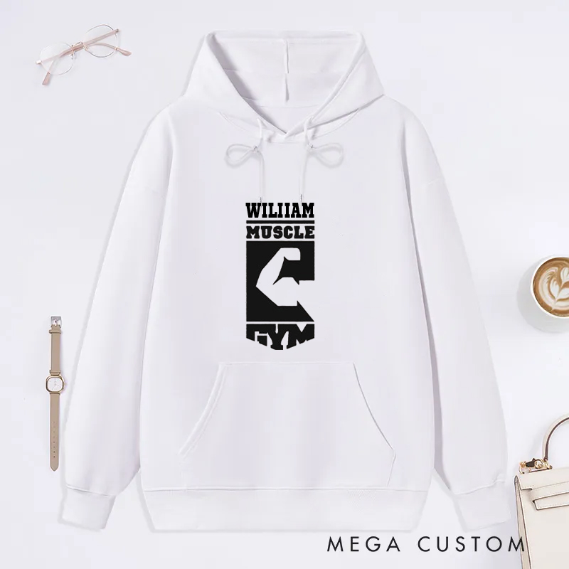 Personalized Gym Classic Hoodies with Bold Arm Design for Fitness Enthusiasts Bodybuilders and Gym Lovers