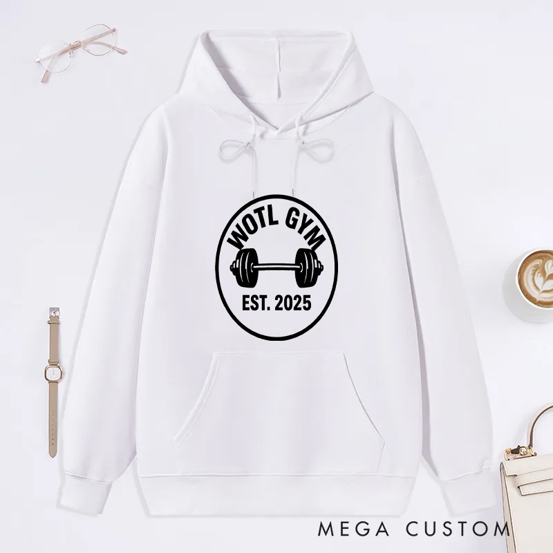 Personalized Fitness Classic Hoodies with Minimalist Barbell Design for Fitness Enthusiasts Bodybuilders and Gym Lovers