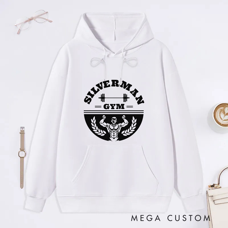 Personalized Fitness Classic Hoodies with Bodybuilder and Barbell Design for Fitness Enthusiasts Bodybuilders and Gym Lovers