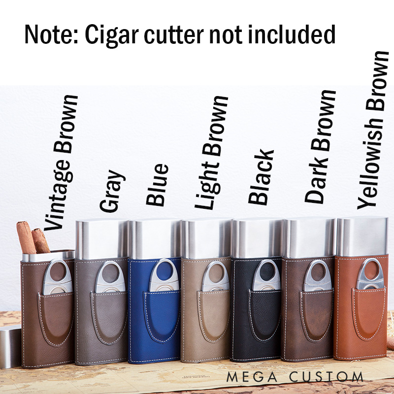 Personalized Cigar Case Engraved Leather Cigar Holder with Cutter Housewarming Gift Moving Gift for Husband New Homeowner Gifts Father's Day Gifts