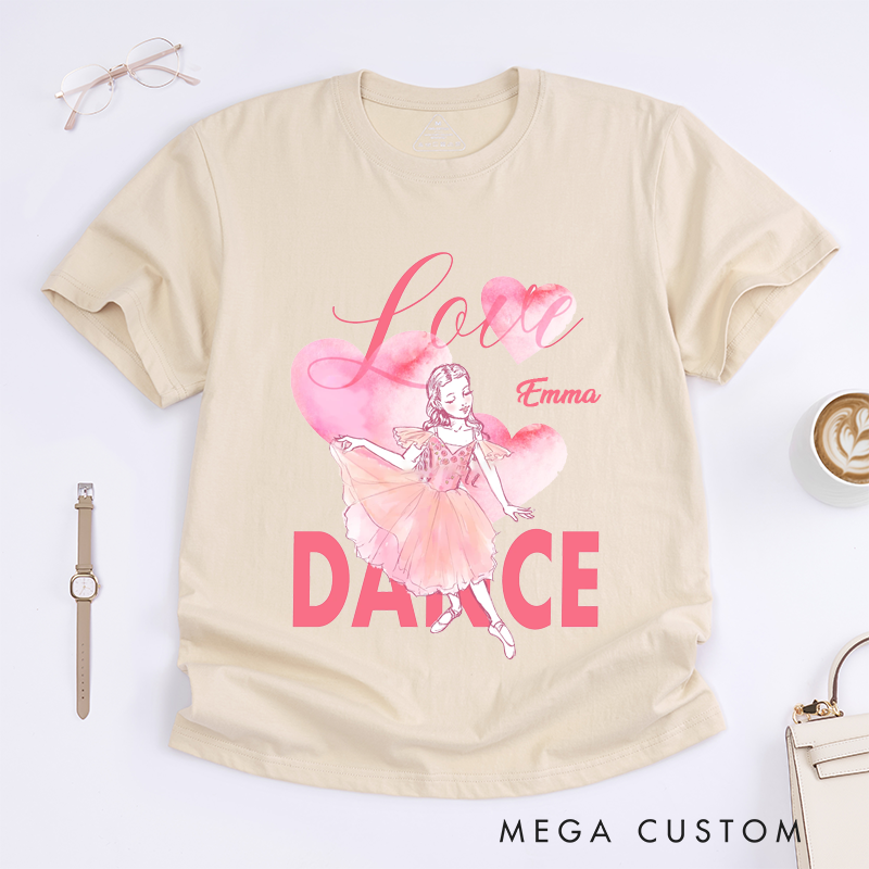Personalized Ballet Dance Love Classic T-Shirts Custom Name Gift for Girls Dancer Present Unique Classic Tee for Ballet Lover