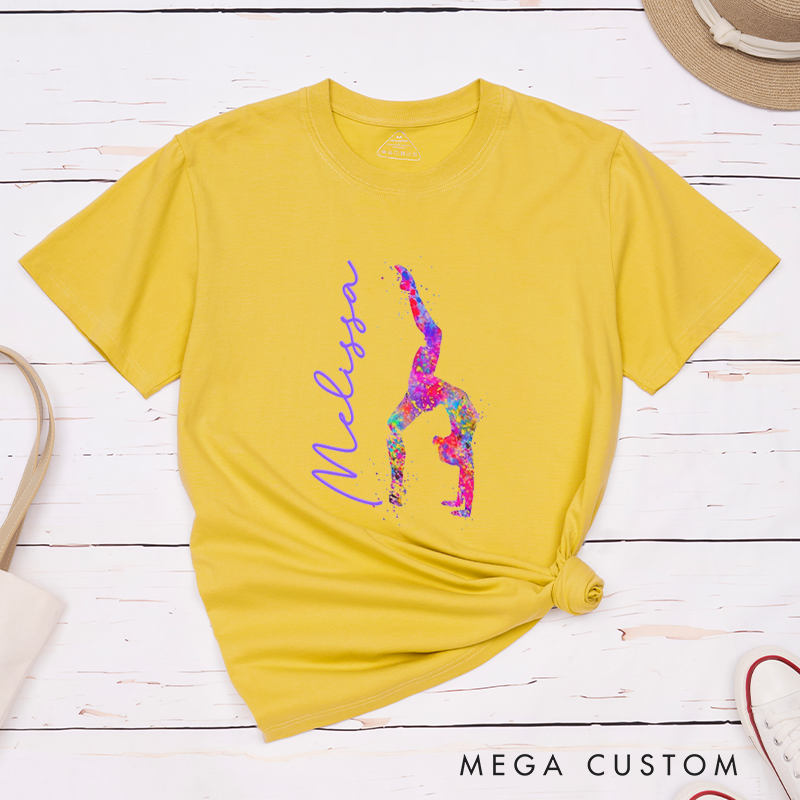 Personalized Yoga Pose T-Shirt Yoga Instructor Gift Yoga Mom T-Shirt Gymnast T-Shirt Acrobatic Yoga T-Shirt
