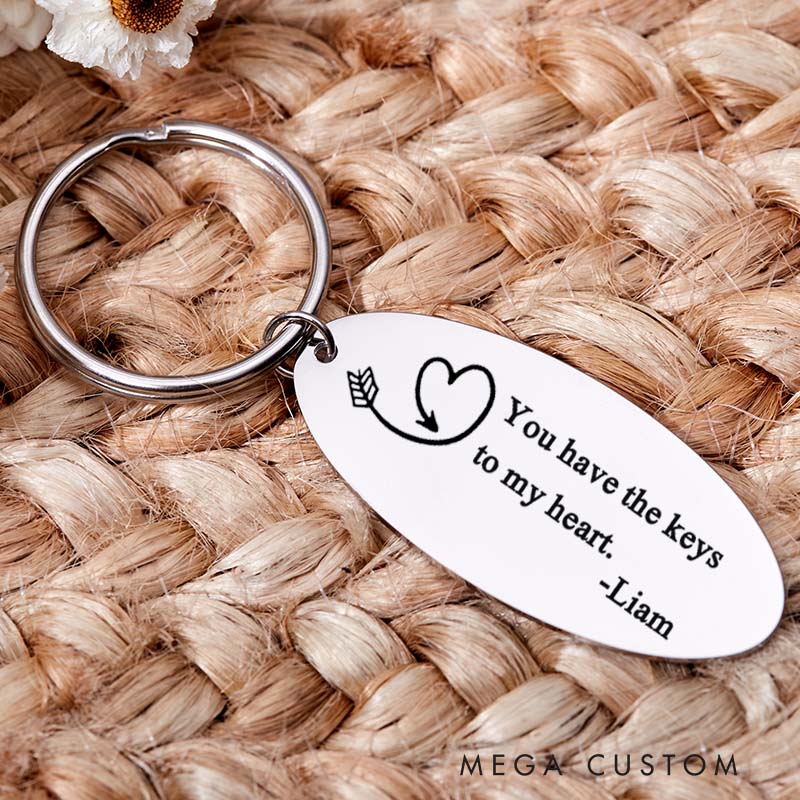 Personalized You Have the Keys to My Heart Keychain Engraved Housewarming Keyring First Home Key Chain New House Gift for Homeowner Moving House