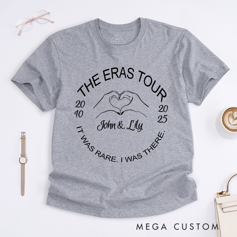 Personalized Classic T-Shirts Romantic Eras Tour and Heart Hands Graphic Tee Perfect for Couples and Concert Memories T-Shirt
