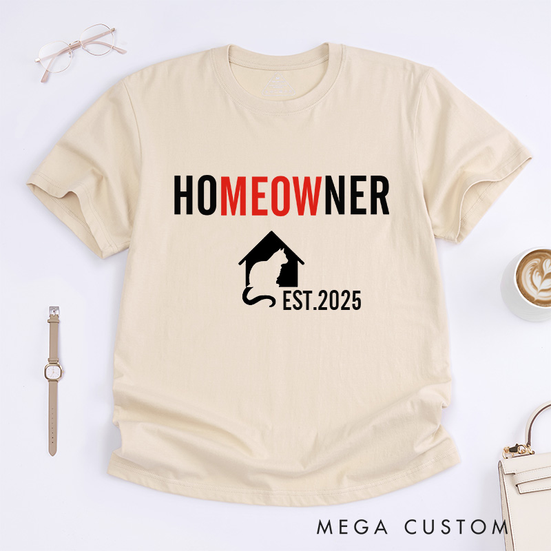 Personalized T-Shirt Housewarming Gift Homeowner Funny Cat Essential T-Shirt New Homeowners T-Shirt Gift for Housewarming Party 