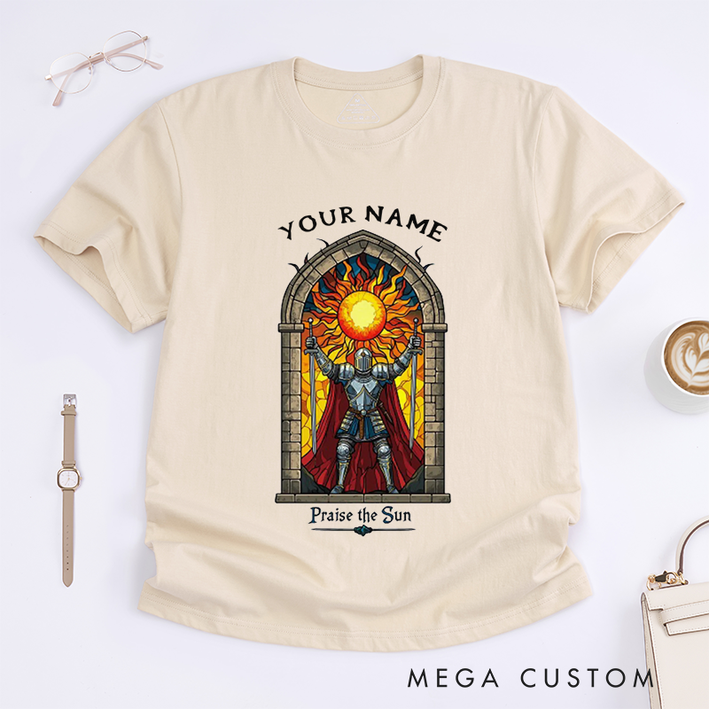 Personalized Tarot Lovers Classic T-Shirts Praise The Sun Knight Classic T-Shirts Medieval Armor Retro Gift Fantasy Warrior Apparel Present