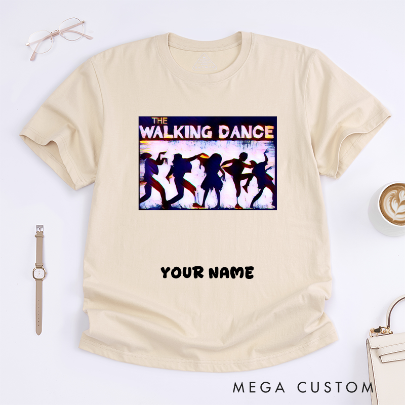 Personalized Walking Dance Silhouette T-Shirts Unisex Fun Gift for Dancers Custom Name Artistic Tee Present For Dance Lovers