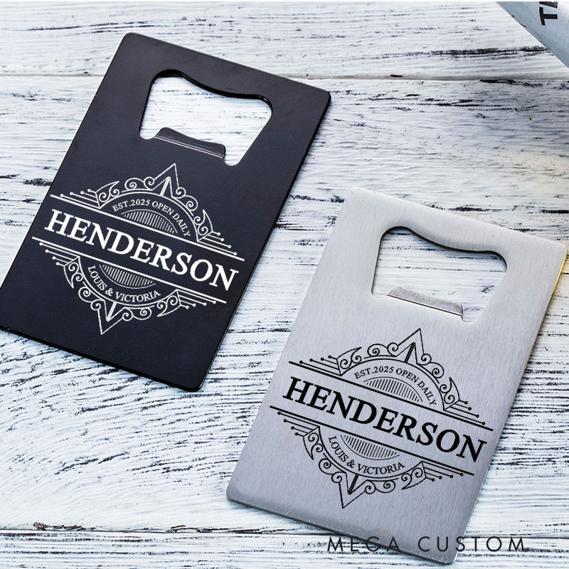Personalized Bottle Openers Custom Laser Engraved Stainless Steel Credit Card Bottle Opener Wedding Housewarming Gifts New Homes Gifts