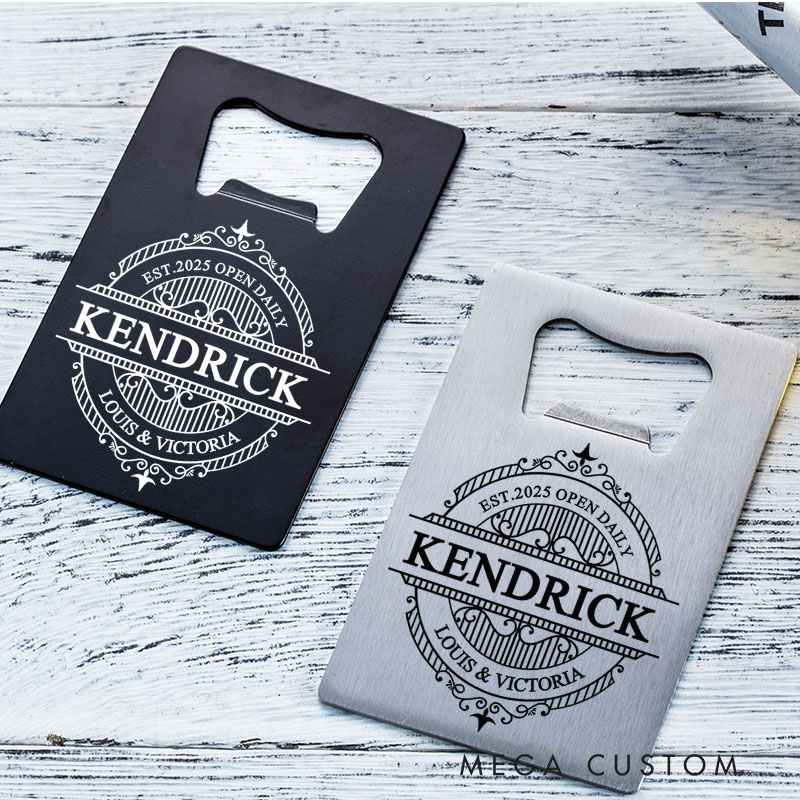 Personalized Card Bottle Opener Engraved Bottle Opener Metal Bottle Opener Wedding Gifts Housewarming Gifts Couple Gifts