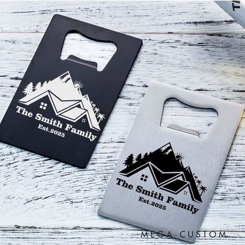 Personalized Family Name Bottle Opener Custom Stainless Steel Bottle Opener for Housewarming Gifts New Home Celebrations