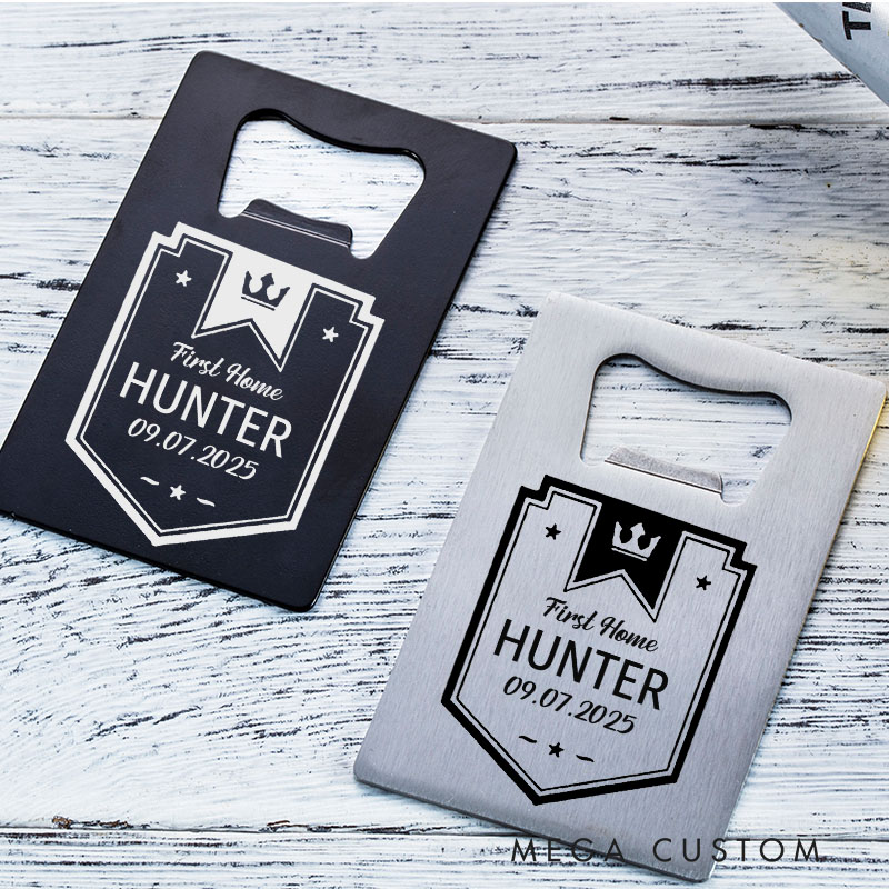 Personalized Stainless Steel Bottle Opener Custom Housewarming Bottle Opener for New Home Gifts First Home Celebrations and Unique Keepsakes